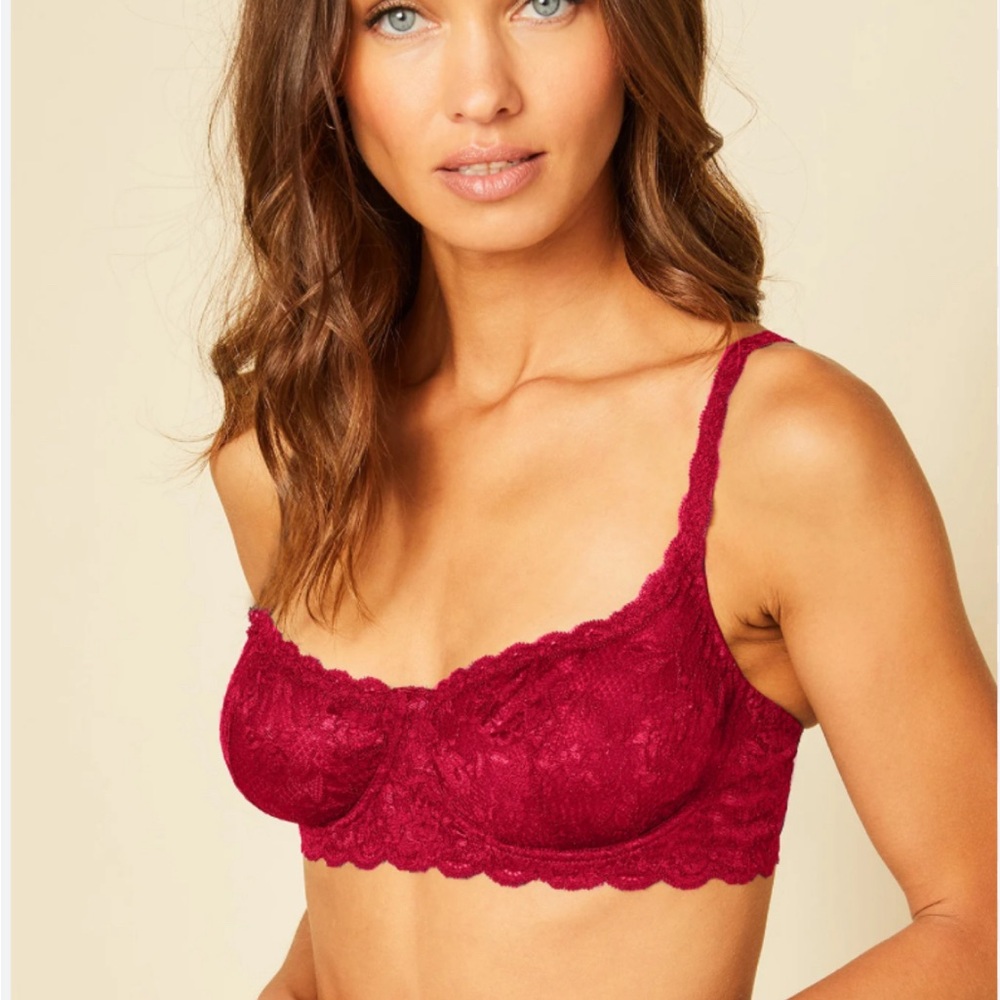 Cosabella Never Say Never Balconette Unlined Lace Bra in Burgundy